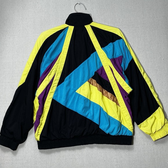 Vintage Prince Windbreaker Jacket Medium 90s Colorblock Neon Tennis - Picture 2 of 16